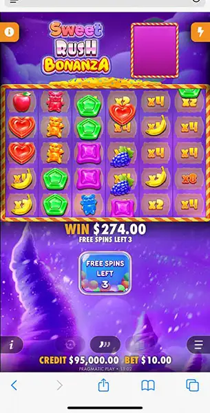 Sweet Rush Bonanza mobile screenshot #2