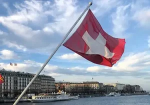 Swiss flag in Geneve