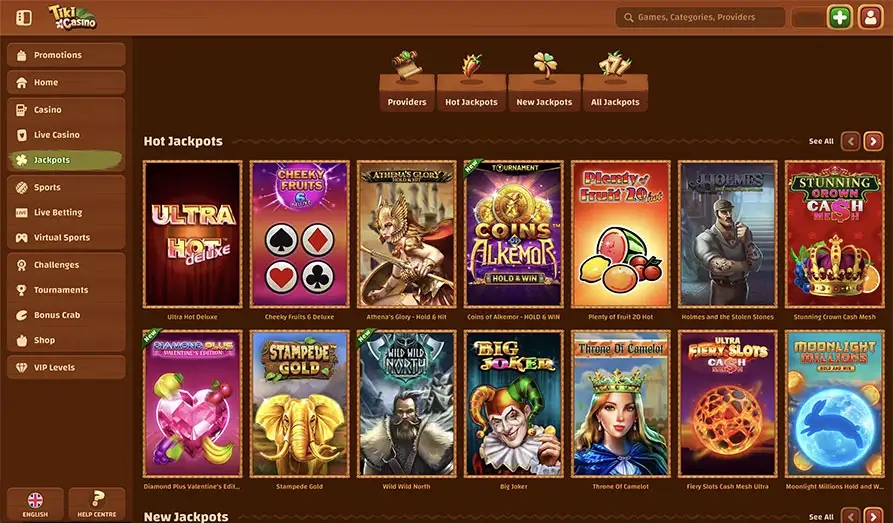 Tiki Casino jackpots Landscape screenshot image #1 for Tiki Casino