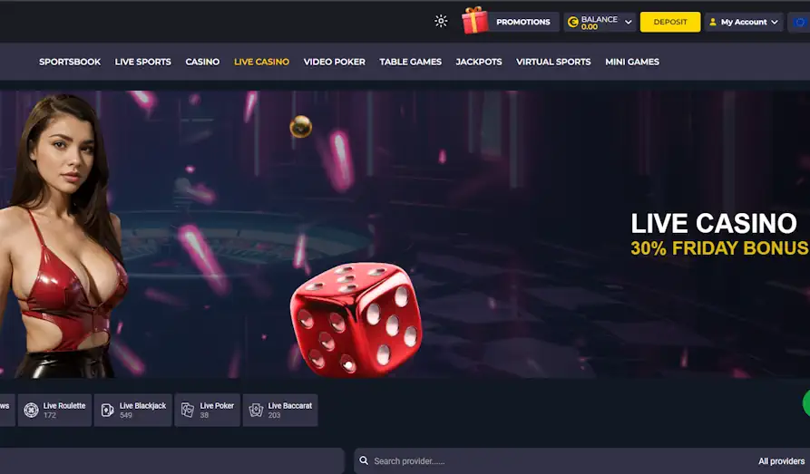 Tik Tok Casino look and feel (live games) Landscape screenshot image #1 for Tik Tok Casino