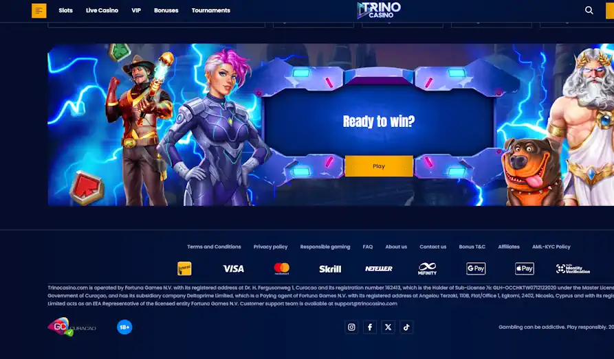 Landscape screenshot image #1 for Trino Casino