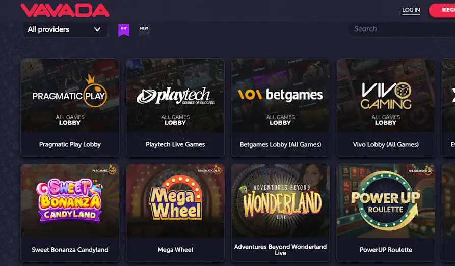 Vavada live casino Landscape screenshot image #1 for Vavada Casino