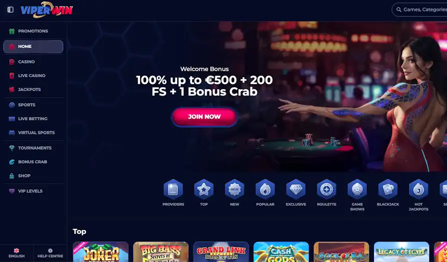 Viper Win Casino home Main screenshot image for Viper Win Casino