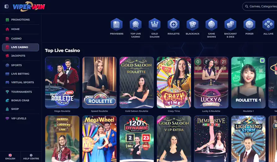 Viper Win Casino live casino Screenshot image #3 for Viper Win Casino