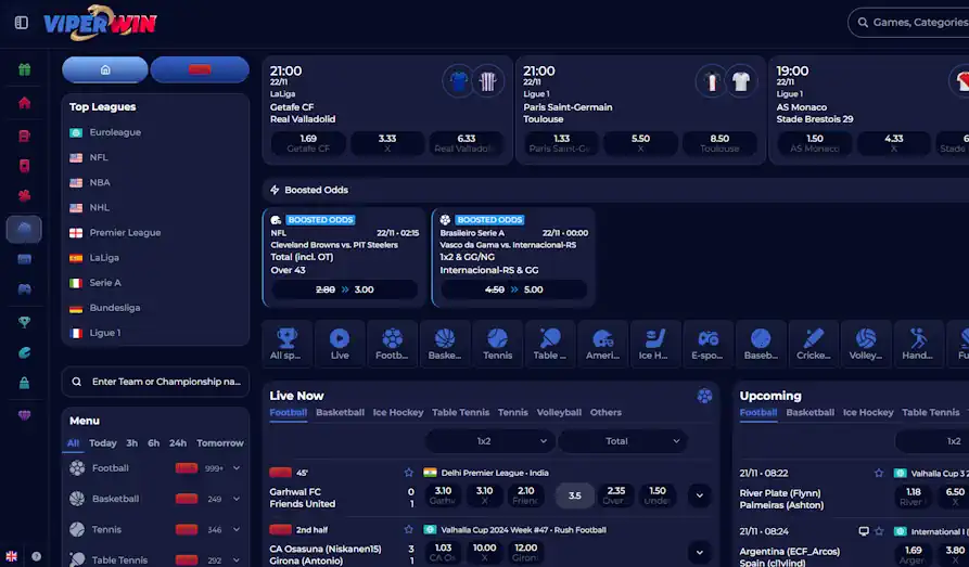Viper Win Casino sports betting Screenshot image #2 for Viper Win Casino