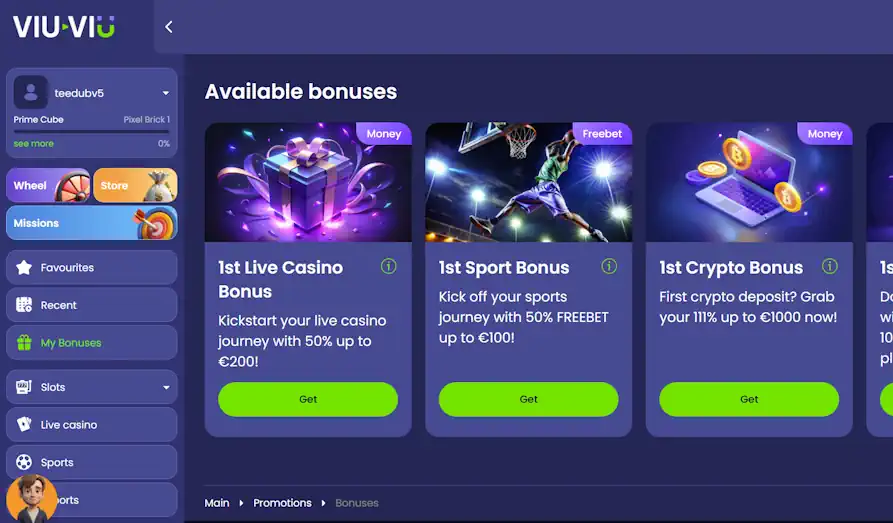 Viu Viu Casino promos Landscape screenshot image #1 for Viu Viu