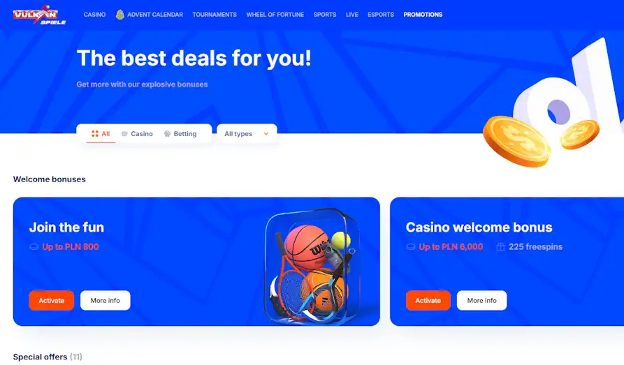 Vulkan Spiele Casino promos Landscape screenshot image #1 for Vulkan Spiele