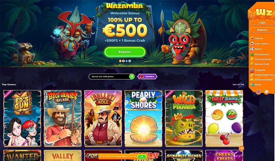 Screenshot image #1 for Wazamba Casino