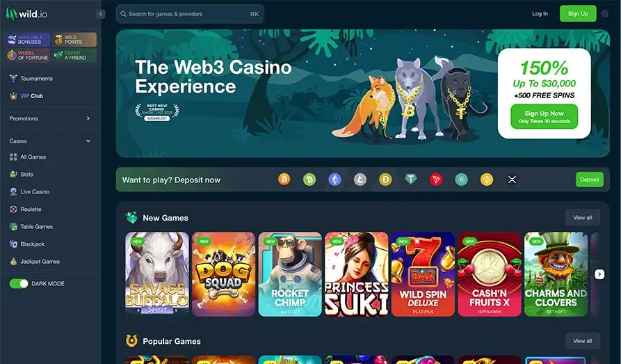 Main screenshot image for Wild IO Casino