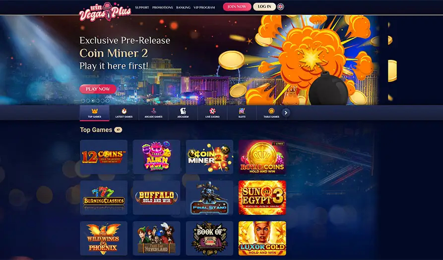 Main screenshot image for WinVegasPlus Casino