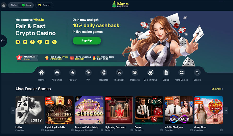 Screenshot image #1 for Winz Casino