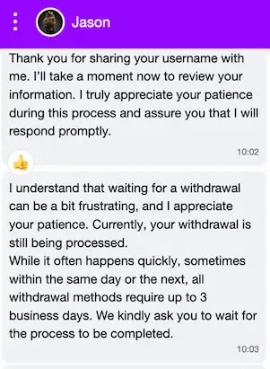 withdrawal time