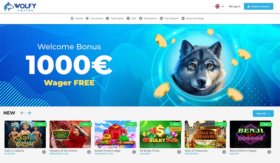 Main screenshot image for Wolfy Casino