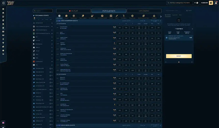 Wonderluck Sportsbetting Landscape screenshot image #1 for Wonderluck Casino