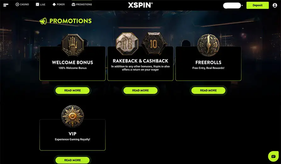 Landscape screenshot image #1 for XSpin Casino