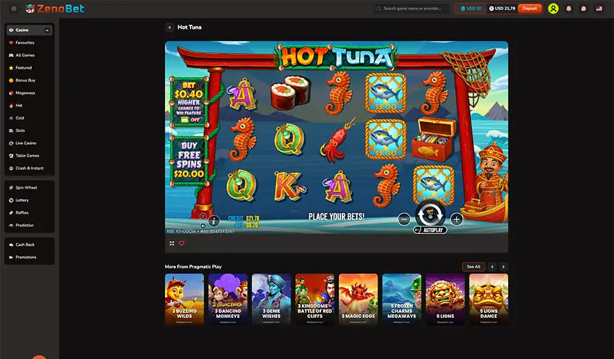 - Main screenshot image for Zenobet