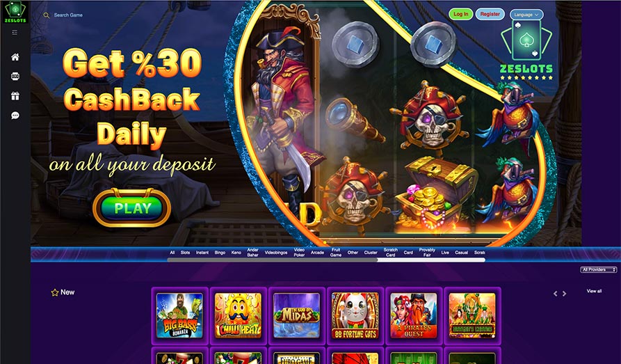Main screenshot image for Zeslots Casino